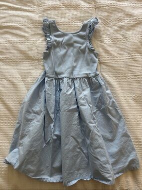 Nordstrom Pale Blue Ruffle Sleeve Cotton Dress